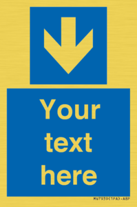 Custom Mandatory directional sign, blue arrow down